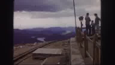 Colorado Springs USA (1958): Family Enjoying Mountain Sightseeing Landmark And