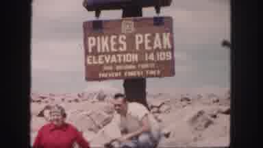Colorado Springs USA (1958): People Posing On Rocks By The Pikes Peak Elevation