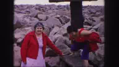 Colorado Springs USA (1958): People Climbing Down From Steel Observation Structure