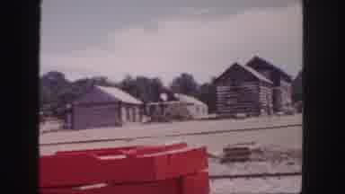 Colorado (1958): People Homes Vending Cart Mountains Trees Man Woman Red Object