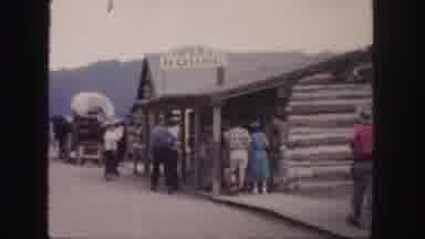 Colorado (1958): Open House Old West Horses People Covered Wagons Log Cabin