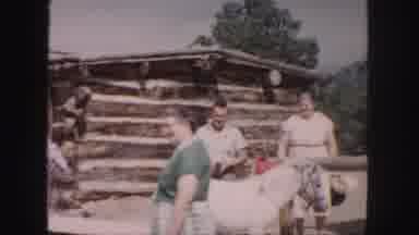 Colorado (1958): Man And Woman Stopping To Pet A Friendly White Miniature Horse
