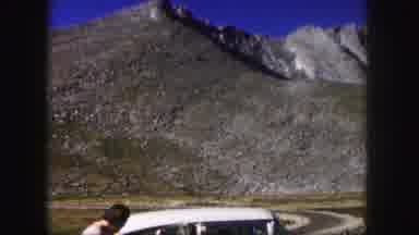Colorado USA (1958): Nature Scene Of Woman Getting Out Of Car In Front Of Very