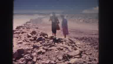 Colorado USA-1958: Women Appreciate Valley From A Secondary Road In Very Arid
