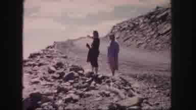 Colorado USA (1958): Two Persons Are Standing In The Sand Road Up Of The Hill
