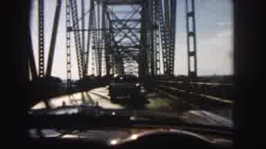 Denver Colorado (1958): Driving On The Bridge Creates Cool Shadows The Further We