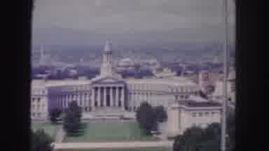Denver Colorado (1958): A Sunny Day With A Beautiful Roman Themed Building With