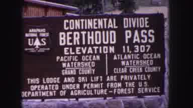 Denver Colorado (1958): Forest Service Sign For Continental Divide Berthoud Pass
