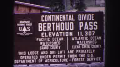 Denver Colorado (1958): View Of Continental Divide Sign And Mountains On A Clear