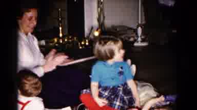 Hagerstown Maryland USA (1958): Woman Wearing White Shirt Claps Hands With Kids