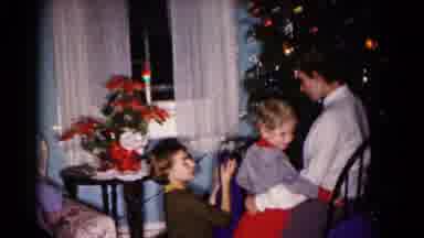 Hagerstown Maryland USA (1958): Vintage Footage Of Family At Christmas Party