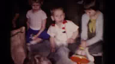 Hagerstown Maryland USA (1958): The Children Are Playing On The House And A Woman