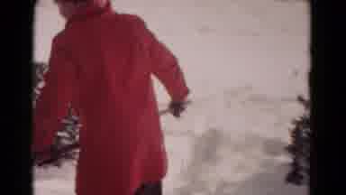 Hagerstown Maryland USA (1958): Person Wearing Red Coat With Black Hat Shovels