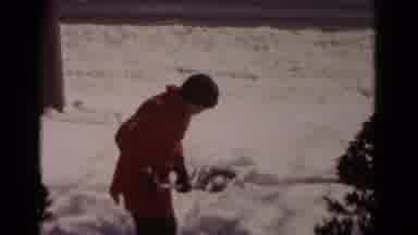 Hagerstown Maryland USA (1958): Person Shoveling Snow Cuts To Car Driving Down