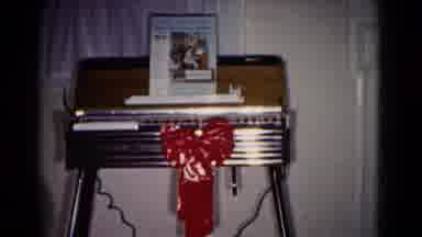 Hagerstown Maryland USA (1958): View Of Music Organ With Red Christmas Bow And Man