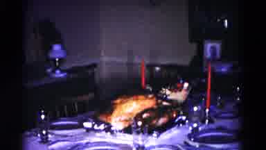 Hagerstown Maryland USA (1958): Beautiful Dark Dining Room With Plates And Glass
