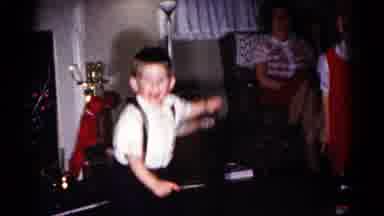 Hagerstown Maryland USA (1958): Little Boy And Girl Happily Jumping And Dancing