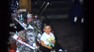 Las Vegas USA (1958): Two White Little Boys Under Their Christmas Tree With Lots