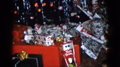 Las Vegas USA (1958): Wrapped Christmas Gifts Piled Under A Christmas Tree