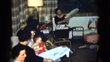 Las Vegas USA (1958): Family Gathered In The Living Room Unwrapping Christmas