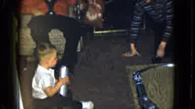 Las Vegas USA (1958): Child Playing Train Toy Big Brother With Father