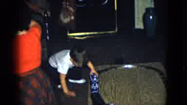 Las Vegas USA (1958): A Small Is Playing With A Train Toy With His Sister