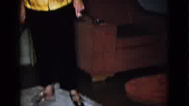 Las Vegas USA (1958): Woman Looking Dog Holding Something Ranch Enclosure In A