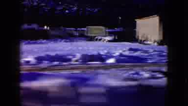 Las Vegas USA (1958): High Speed View From A Car Of A Snow Covered Road With A Few