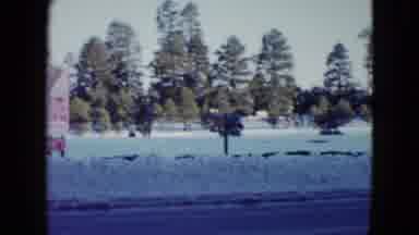Las Vegas USA (1958): Road View In Rural Area In Winter Season With Large Amount