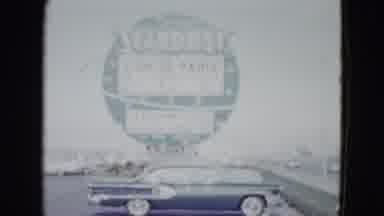 Las Vegas USA (1958): Iew Of Black Car Parked In Front Of Stardust Casino Sign On