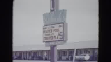 Las Vegas USA (1958): Old Motel Sign With Motel Sitting Just Behind In Off Of A