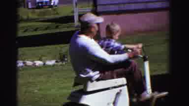 Ontario Canada (1958): The Person Are Driving In The Car In The Garden The Boy Is