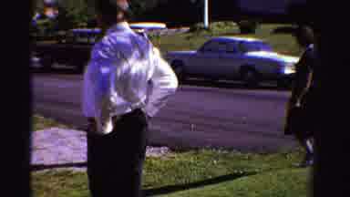 Ontario Canada (1958): Family Outside Home Child Walks With Mother Near Home Cars