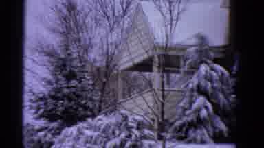 Ontario Canada (1958): A House And Some Trees Covered In Snow Cuts To A Wider Shot