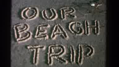 Ontario Canada (1958): A Message Written In Beach Sand Is Followed By A Man In A