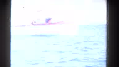 Ontario Canada (1958): Sea Fishing By A Wood Boat Meet Up A Brand New Yacht