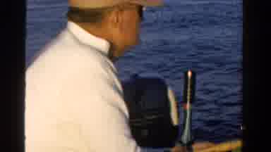Ontario Canada (1958): A Man Is Sitting In Boat Enjoying The Sea View