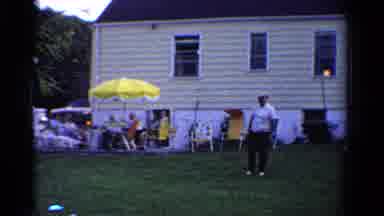 Ontario Canada (1958): Old Fashioned Impromptu Badminton Game Outside In The