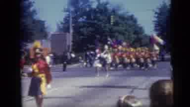 Camden New Jersey USA (1959): Float Travels Through Parades And Bands Observed By