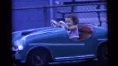 Camden New Jersey USA (1959): Small Children Driving Cars On A Track At The Fair