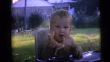 Camden New Jersey USA (1959): Two Little Boys Playing One In Their High Chair And