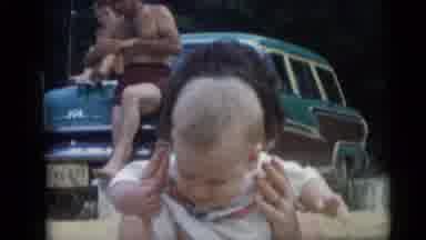 Camden New Jersey USA (1959): Baby Held By Woman Sitting Man And Child Sitting On