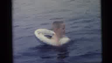 Camden New Jersey USA (1959): White Family Two Kids One Mama In The Water Having