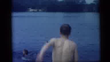 Camden New Jersey USA (1959): Boys Jumping In The River