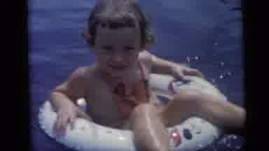 Camden New Jersey USA (1959): Old Video Of A Child On A Floatie In A Large Pool