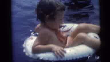 Camden New Jersey USA (1959): Mother Teaching Child To Swim