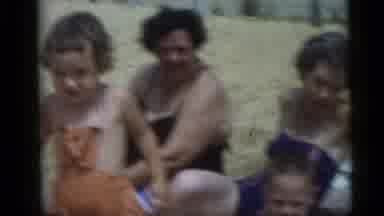Camden New Jersey USA (1959): A Family Members Were Sitting In The Beach And A