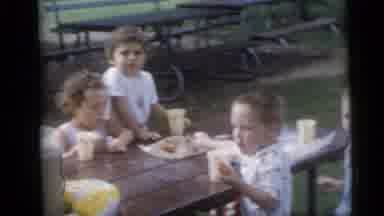 Camden New Jersey USA (1959): The Childrens Are Sitting In The Table And Eating In