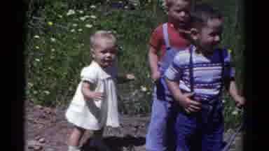 Catskill New York USA (1959): The Kids Are Playing Near The Garden