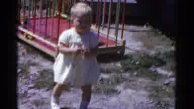 Catskill New York USA (1959): The Little Baby Is Standing Somewhere But Is Smiling